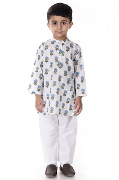 [Available] Boys White Kurta Pyjama Set [Size: 9-12 months]