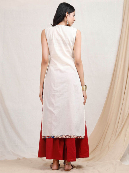 Designer White Kurta & Red Palazzo with Red Dupatta [Available] - ALL SIZES