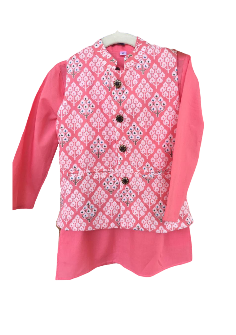 [Available] Boys Pink Kurta Jacket Top [Size: 7-8 yrs]