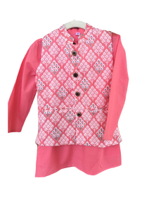 [Available] Boys Pink Kurta Jacket Top [Size: 7-8 yrs]