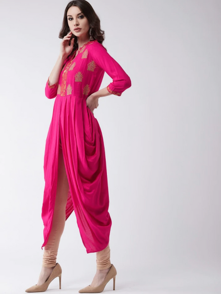 [Available] Hot Pink Embroidered Kurta