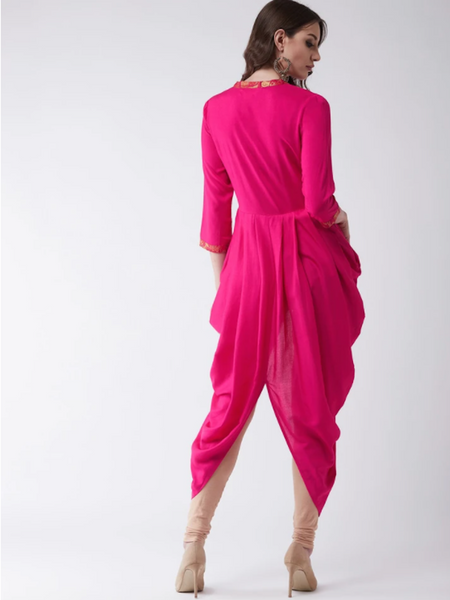 [Available] Hot Pink Embroidered Kurta