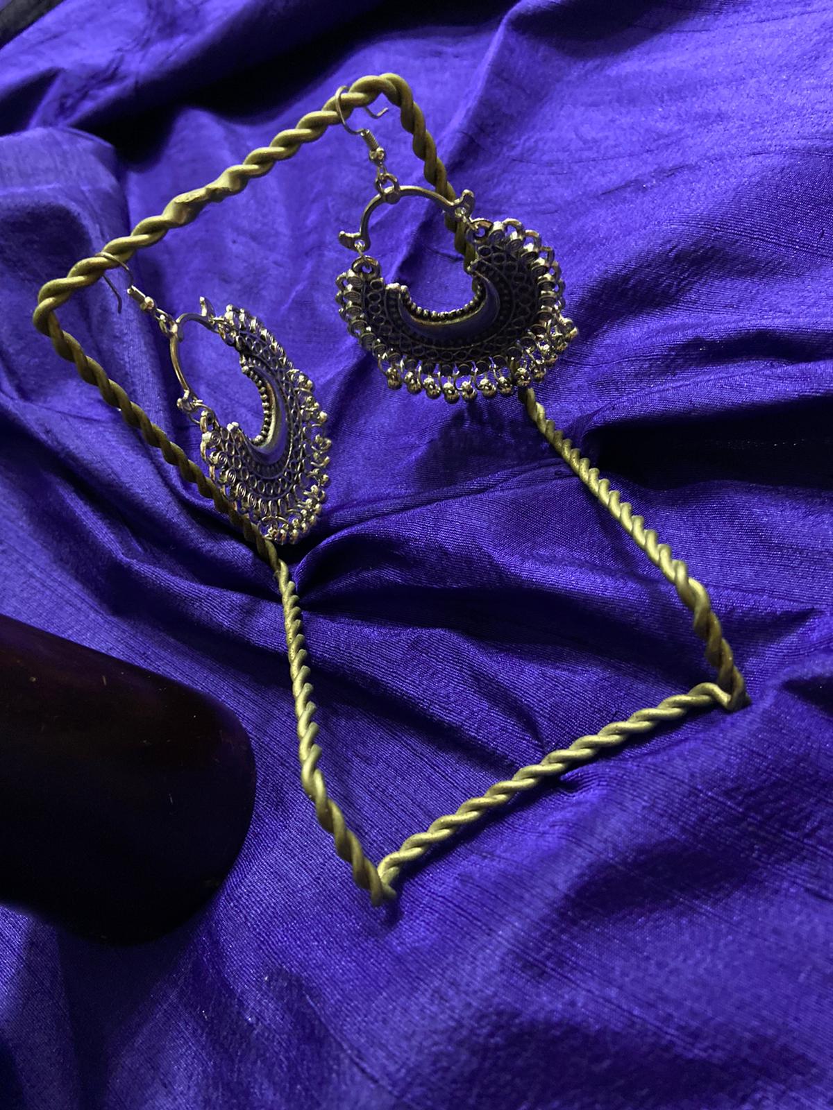 Earrings - Silver Hoop Earrings with dangling tassels [SoldOut]