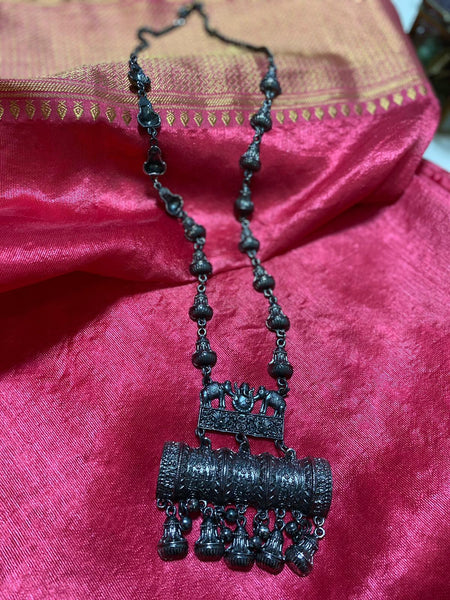 Oxidised Long Necklace Set_03