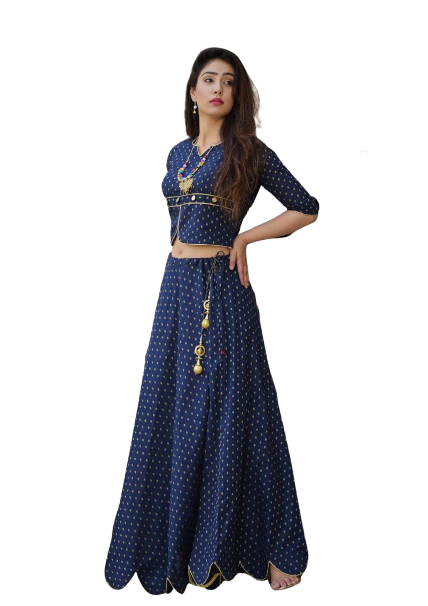 Designer Blue Lengha with Accessories [Pre-Order]