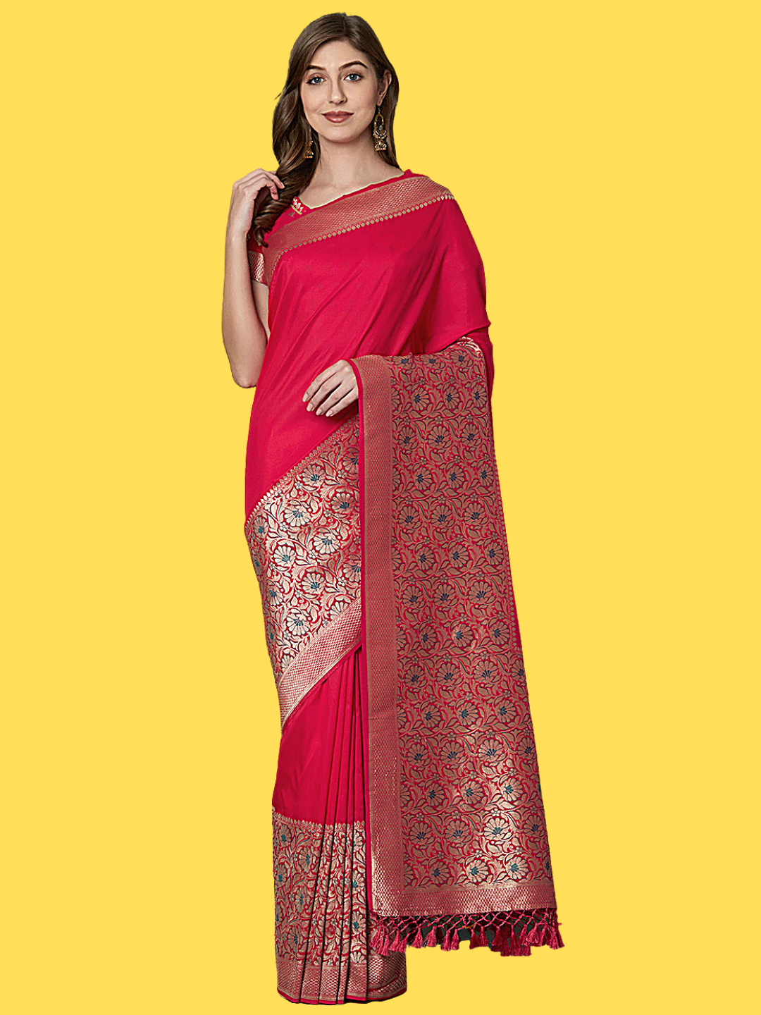 Pink Saree with Rich Pallu Banarasi Saree Collection  [Avaliable]