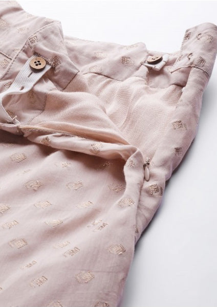 Designer Dusty Pink & Golden Woven Lehenga & Blouse With Dupatta [PreOrder]