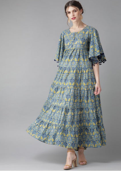 Blue & Yellow Maxi Dress [SoldOut]