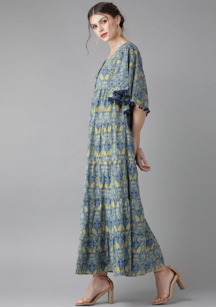 Blue & Yellow Maxi Dress [SoldOut]