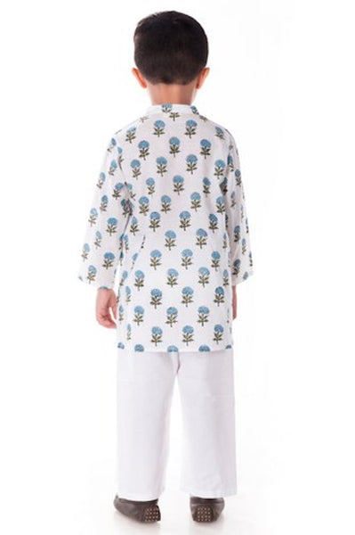 [Available] Boys White Kurta Pyjama Set [Size: 9-12 months]