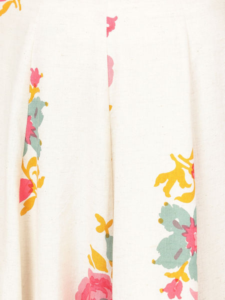 [PreOrder] Floral Design Off-White & Pink Lehenga with Dupatta [Size: S, M, L, XL, XXL]