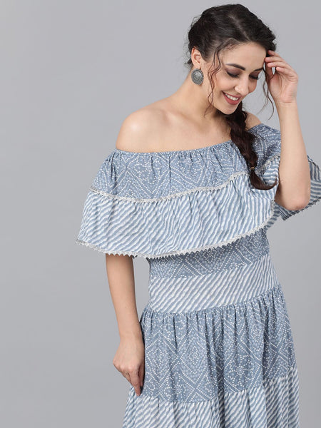 [Available] Blue Off-Shoulder Dress